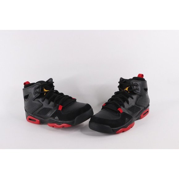 Nike Air Jordan Boys 6.5 Y Flight Club 91 Leather Basketball Shoes Sneakers Bred